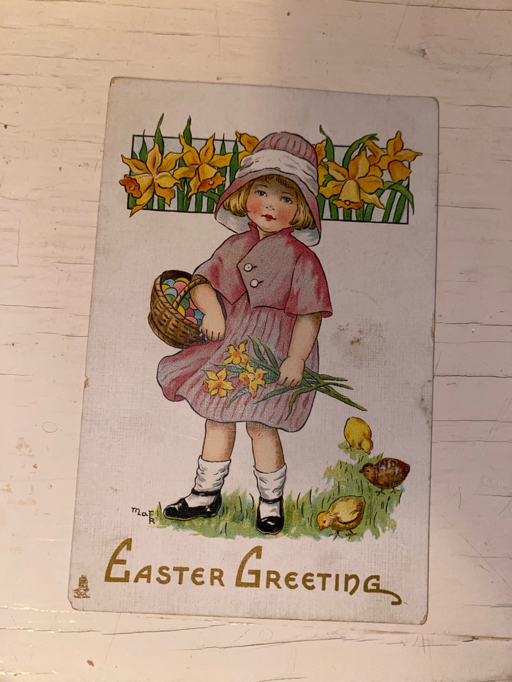 Antique Postcard 1915 EASTER GREETINGS